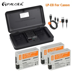 PALO LP-E8 LP E8 USB Charging Battery+Charger Case for Canon EOS 550D 600D 650D 700D Kiss X4 X5 X6i X7i Rebel T2i T3i T4i T5i