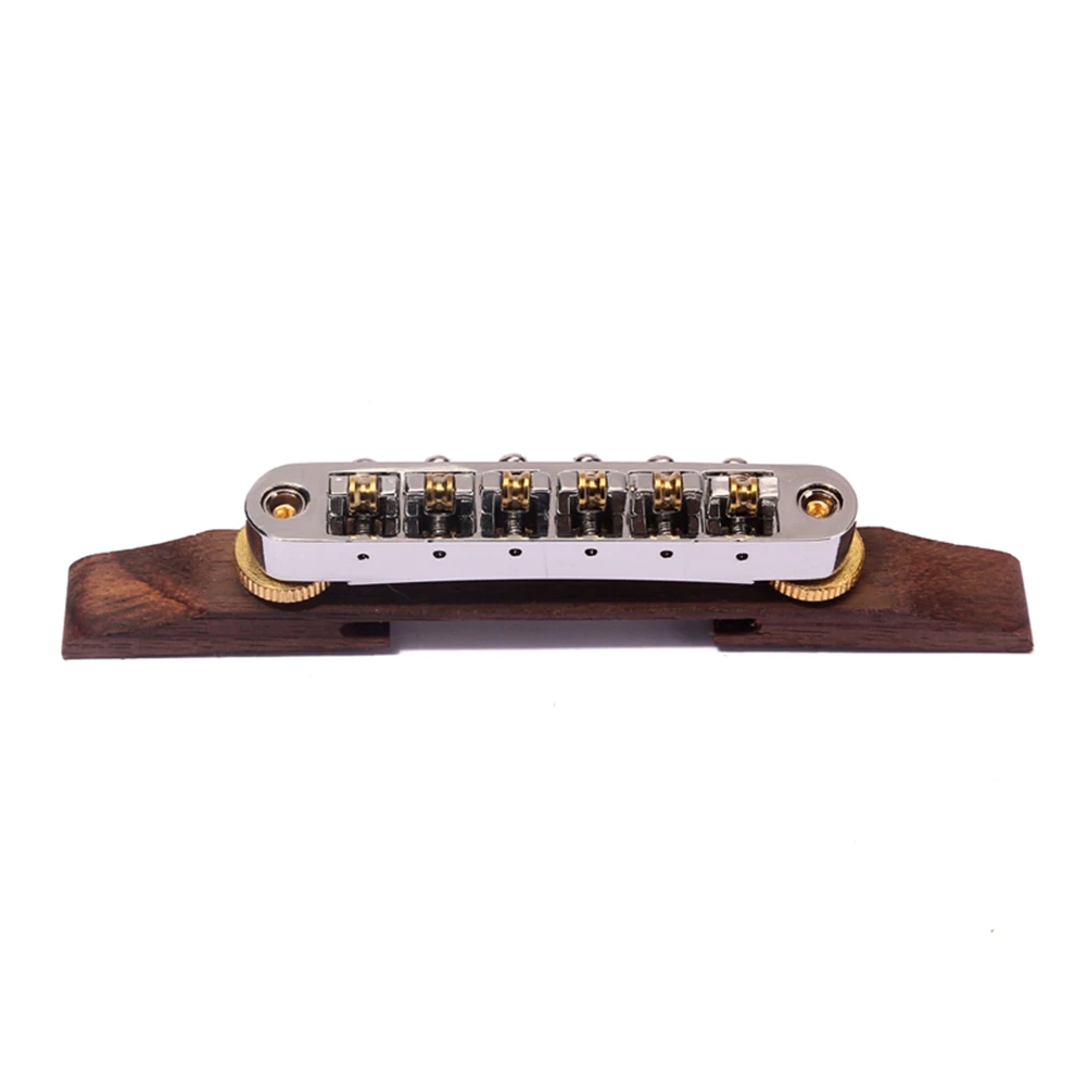 

Rosewood Bridge 13.8*1.5*3.6Cm Nickel Adjuster Wheels Self-Adjusting Base For Jazz Guitar Adjustable Roller
