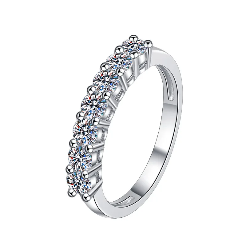 Women's Luxury D VVS1 Moissanite Ring, Solid 925 Sterling Silver