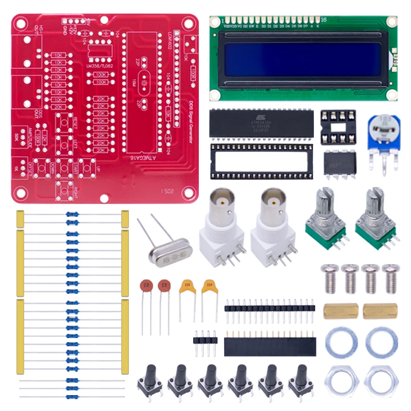 1 Set DDS V2.0 Signal Generator 1-65535HZ Digital Function Signal Generator Sine/Triangle/Square Saw Rev Triangle Wave DIY Kit