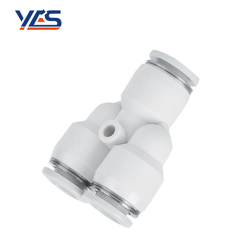 High Quality White PY Series Three-Way Y-Type Stable Durable Quick Connect Tube Pipe Pneumatic Fitting Plastic Fitting