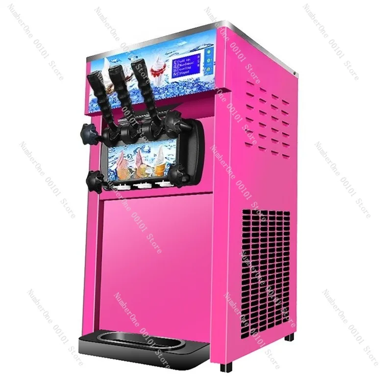 Desktop Soft Ice Cream Machine Commercial Small Stainless Steel Ice Cream Maker Compact Ice Cream Equipment for Shop Counter Use