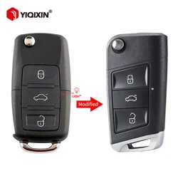 Flip Key For Volkswagen VW Golf 4 5 6 7 Jetta Passat B5 B6 CC Tiguan Polo Beetle Bora Touran Skoda Remote Car Key Shell No Logo