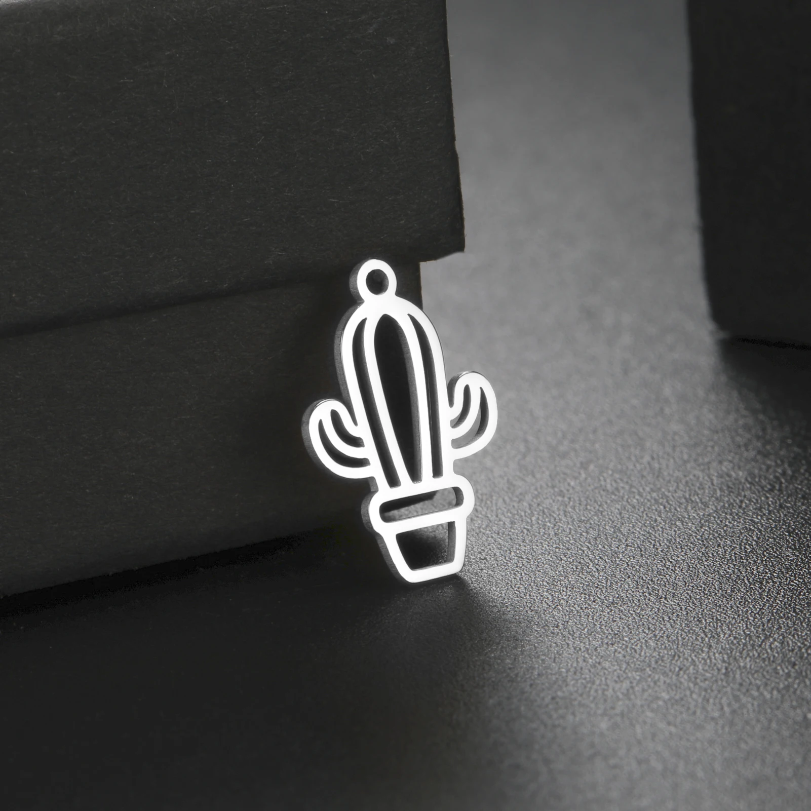 선인장 스테인리스 스틸 식물 펜던트, DIY 목걸이 귀걸이, 주얼리 만들기 용품, 패션 선물