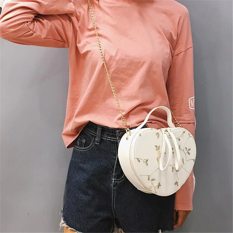 Embroidered Lace Flower Flap Bag New Fashion Designer Handbag PU Leather Chain Shoulder Crossbody Bag Women Top-Handle Bag