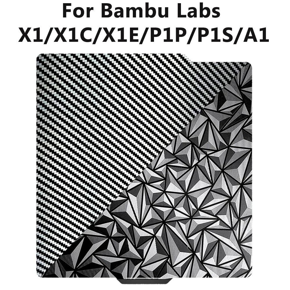 

Для Bambu lab X1 Карбоновая конструкция A1 PEI Лист Текстурированная двусторонняя кровать PEO PET Для бамбука Bambulab P1S P1P X1C Рабочая пластина