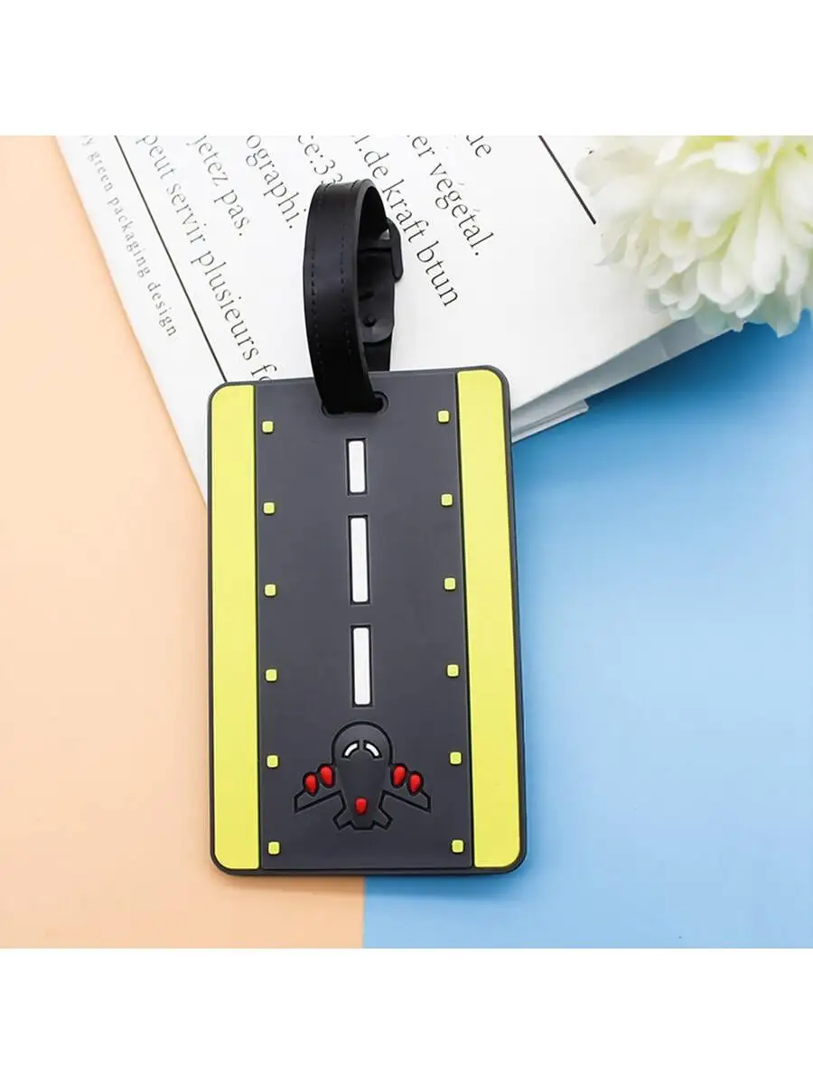 1PCS Travel Accessories Suitcase Luggage Tags Cute Cartoon Luggage Label Silicon Plastic Suitcase ID Address Holder  Card Cover