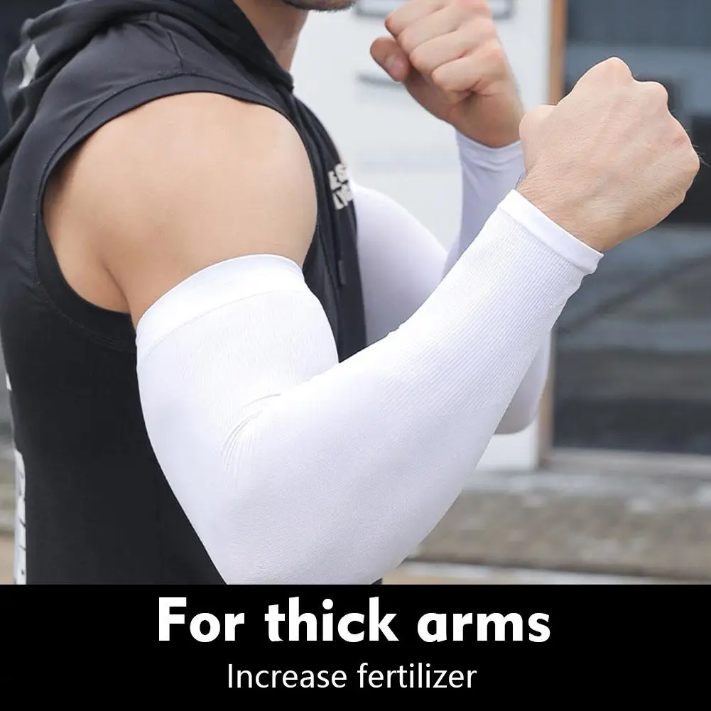 1 Pair Summer Sunscreen Sleeves Ice Silk Men's Plus Size Arm Protection UV Protection Gloves Arm Sleeves Quick Dry Arm Warmer