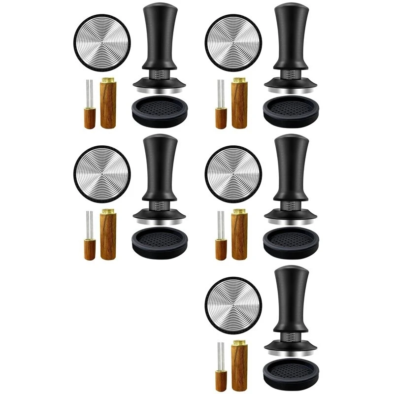 ABNL 5X Coffee Espresso Tamper 51Mm With WDT Tool Calibrated Spring Loaded, With Silicone Mat, For Espresso Coffee Machine