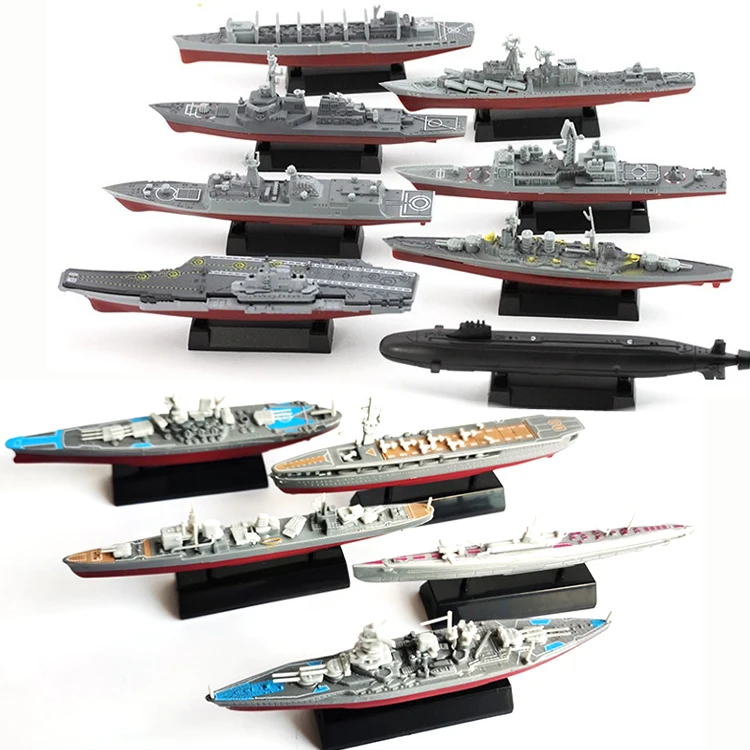 4D Plastic Assembly Warship Model Kits 1:1000 Scale 15cm Puzzle Military Toys For Children