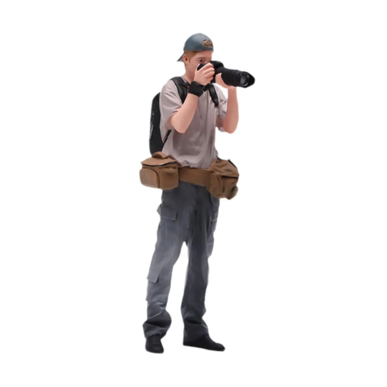 1:18 Male Photographer Model 3D Character Toy Tiny People Model Mini Male with A Camera Figure for Fairy Garden DIY Scene
