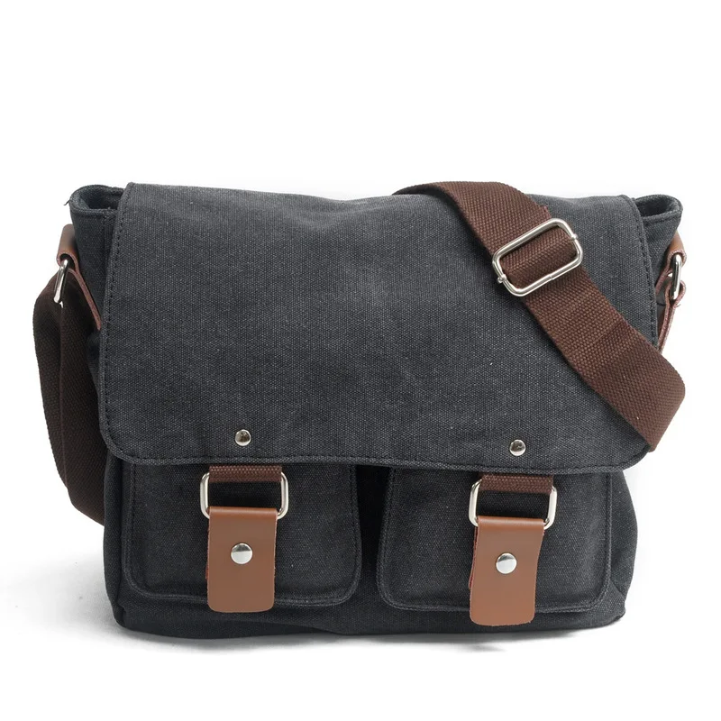 New model Leisure Retro Single Shoulder Bag Men's Single Shoulder Bag Canvas Horizontal Style Men's and Women's Crossbody Bag