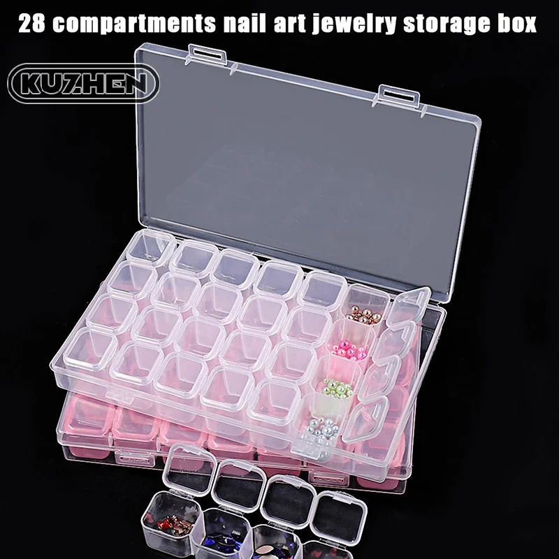 1PCS 28 Grids Pink Purper Organizer Box Plastic Square Organizers Storage Boxes For Home Makeup Jewelry Accessories Organizer