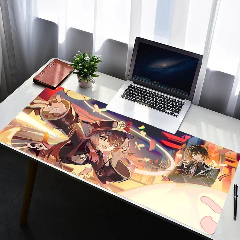 Mouse Pad Laptop Non Slip Extended Desktop Mouse Mat PC Anime Keyboard Pad Gaming Accessories G-genshin Impact Hu Tao Mousepad