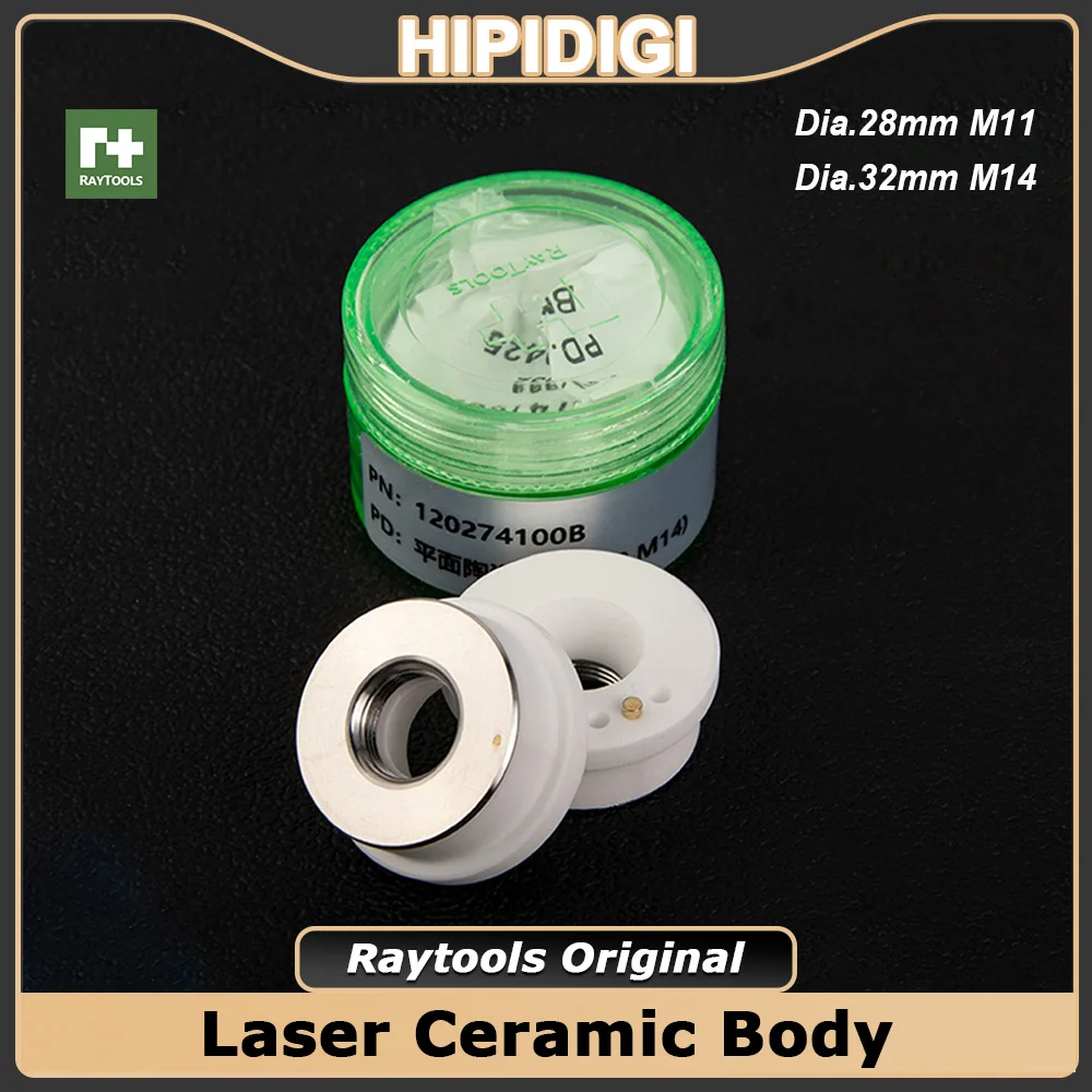 

Raytools Original Laser Ceramic Ring Nozzle Holder Dia.28mm M11 Dia.32mm M14 for Fiber Cutting Head BT230 BT240 BMH110 114