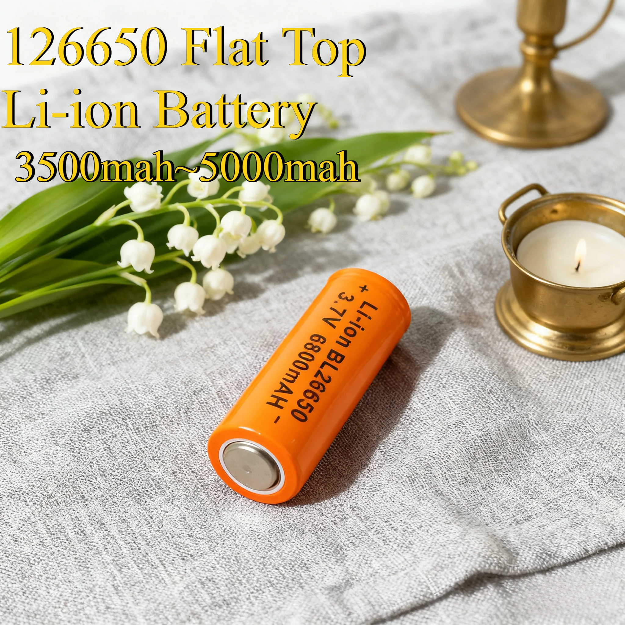 بطارية ليثيوم أيون مسطحة بقدرة 6800 مللي أمبير في الساعة 126650 للإلكترونيات الرقمية بطارية ليثيوم قابلة لإعادة الشحن مع طاقة تجارية محايدة