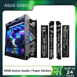 DIY MOD Suede Stickers for ASUS GX601 ROG Strix Helios Case, Gamers Cabinet Chassis Decoration