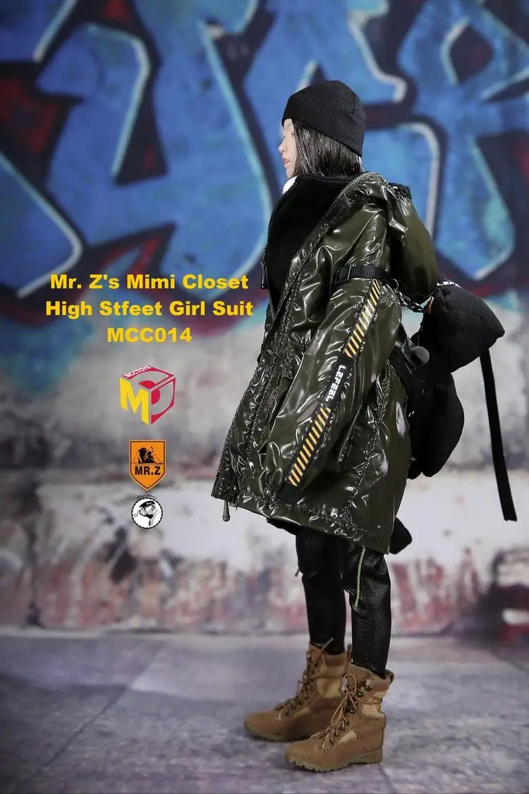 Mcc014 1/6 escala feminino soldado mr. z mini armário high street hip hop tendência menina roupas ternos modelo para 12 figures figures figuras de ação corpo