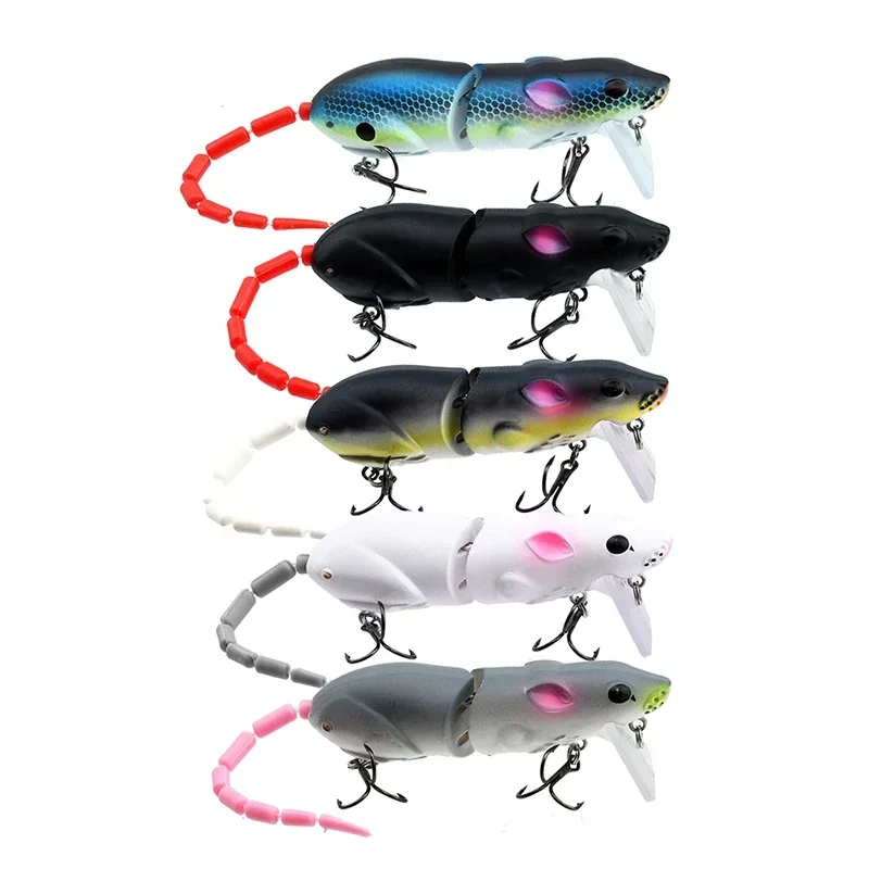 New Artificial Fishing Lure Plastic Mouse Lure Swimbait Rat Fishing Bait for Pike Bass with Hook Fishing Tackle Minnow Crankbait