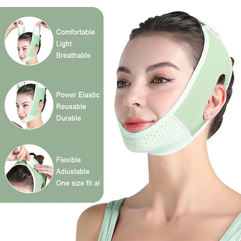 Reusable V Line lifting Mask Facial Slimming Strap - Double Chin Reducer- Chin Up Mask Face Lifting Belt- V Shaped Slimming Face