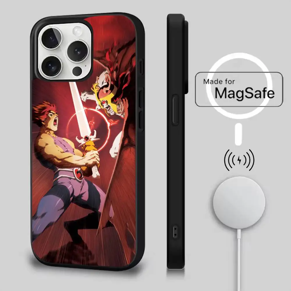 حافظة هاتف كارتونية من T-ThunderCats لهواتف iPhone 17,16,15,14,13,12,11,Pro,Max,Plus,Mini,SE4,E شحن لاسلكي مغناطيسي Magsafe