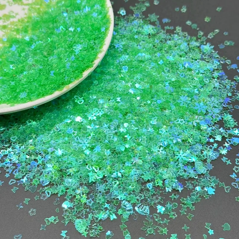 500g/bag Mixed Transparent Sequins - Star Heart Shell Snowflake Glitter Flakes for Nail Art & Handmade Ball Fillers