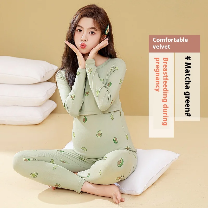 Maternity Autumn Clothes Autumn Pants Set New Underwear Monthly Clothes Pregnancy Nursing Pajamas Homewear Maternity Clothing
