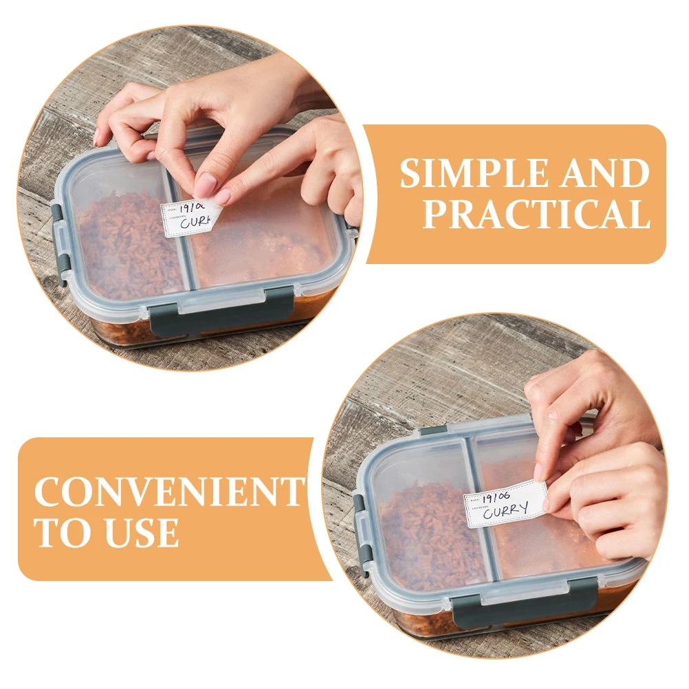 10 Sheets Waterproof Oil proof Rectangle Labels for Food Expiration Date Removable Bottle Marker Writing Blank Storage