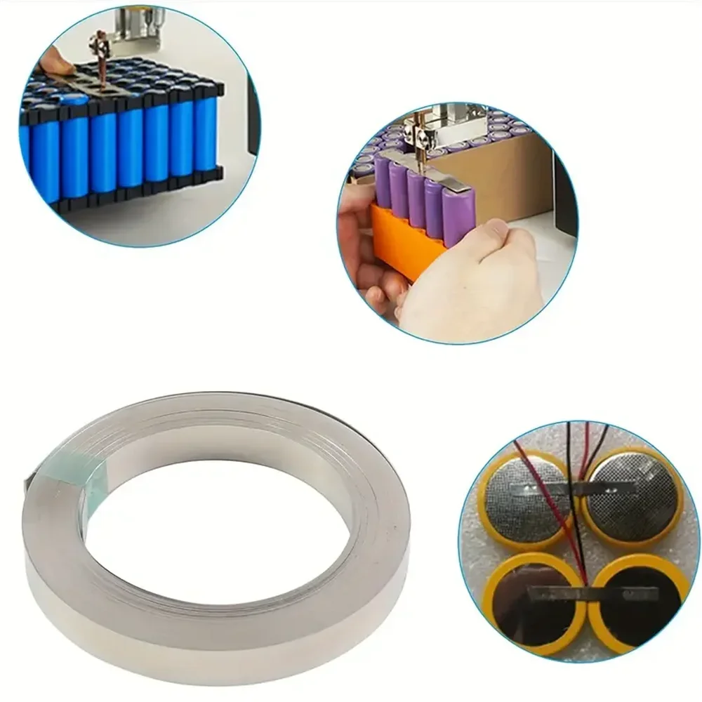 1 Roll 10m 18650 Li-ion Battery Nickel Sheet Plate Nickel Plated Steel Belt Strip Connector Spot Welding Machine Battery Welders