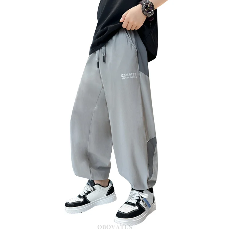

Boys Anti-Mosquito Pants 2025 Summer Silk Cotton Mosquito Proof Sweatpants Kids Children Thin Trousers For Teenager 5 To14 Y