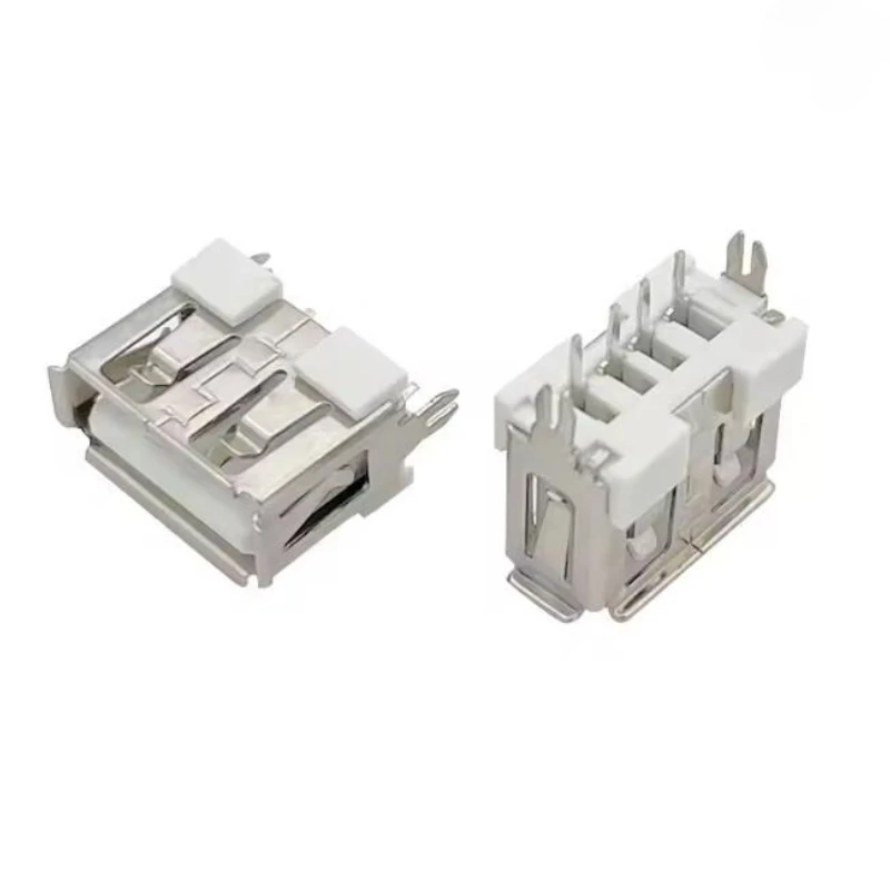 10pcs USB 2.0 Type A Female Jack Port 4Pin DIP Soldering Connector PCB Socket USB-A Type Right Angle