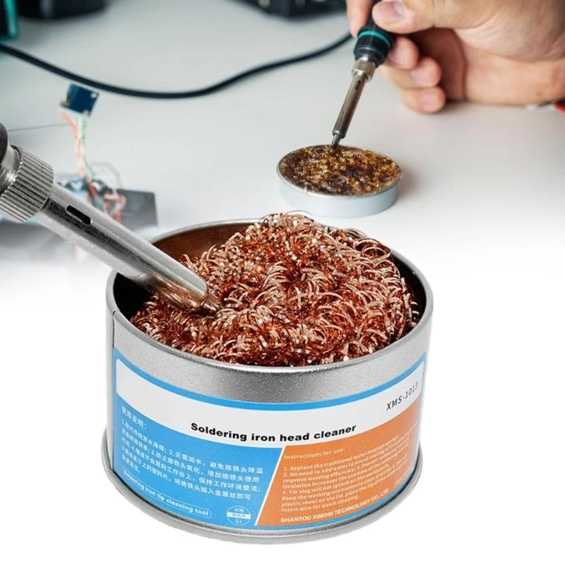 Portabel Solder Tip Iron Cleaner Portabel Portabel Soldering Alat Sederhana Dioperasikan untuk Penyimpanan Mudah & Kualitas yang