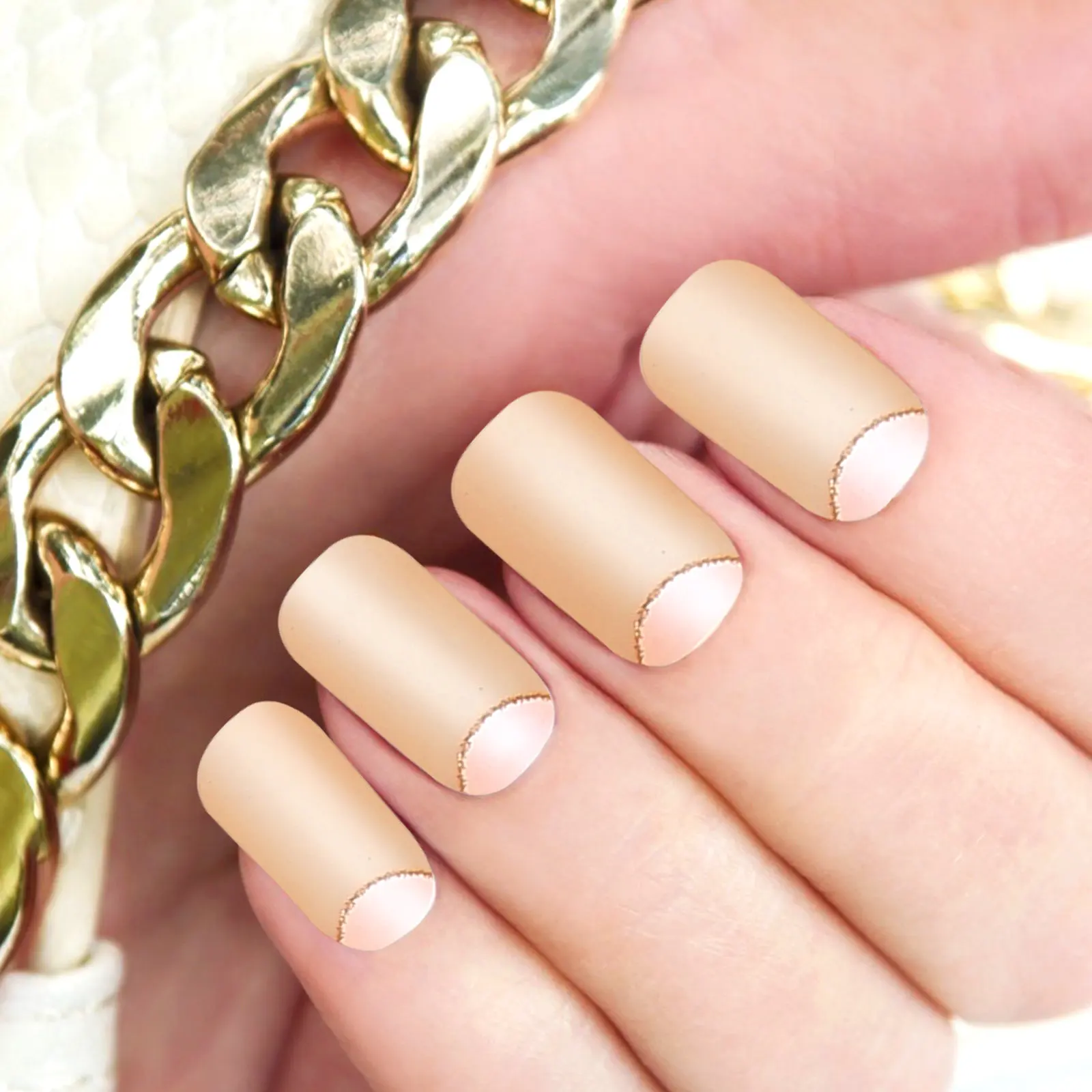 

1Set Adhesive Nail Strips Beautiful Full Cover Stickers for DIY Manicure At Home Salon Wedding Date Night Women's Fashion Nail