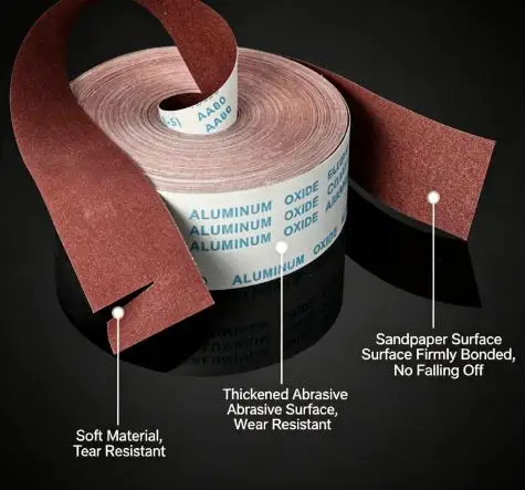 1pc Sandpaper Roll Emery Cloth Sanding Abrasive Sheets 80/150/240/400/600grit Brasive Sand Paper Roll For Wood Furniture Metal