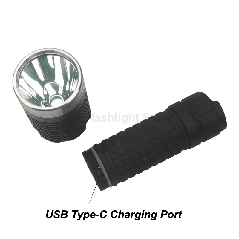 K5R 26650 USB Type-C Akumulatorowa latarka LED DIY