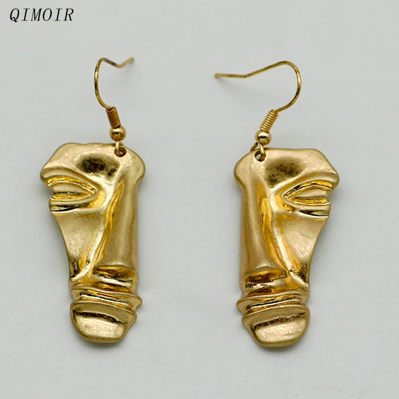 Yarım yüz Metal kanca küpe kadınlar için Vintage moda takı tatil aksesuarları fantezi ilginç yeni stiller Gift hediye C1597