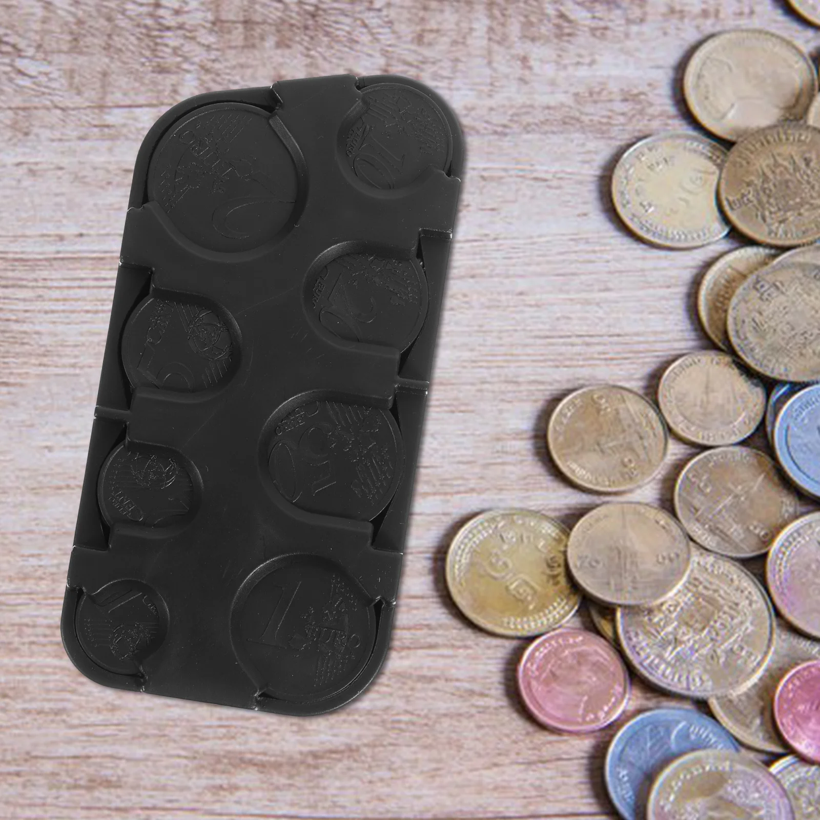 Caja organizadora para almacenamiento de monedas, dispensador de plástico, soporte para dólares, contenedor para monedas, encimera