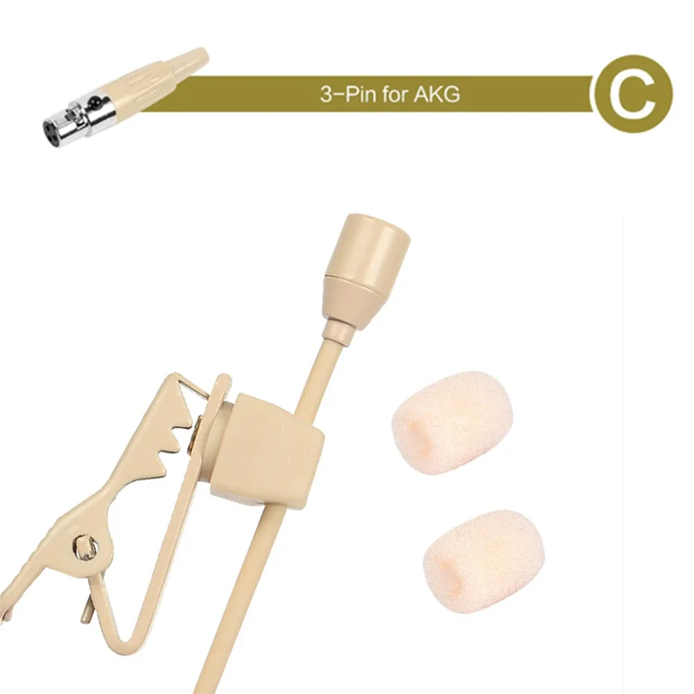 3.5Mm Lavalier Microfoon Beige 3-Pins 4-Pins Xlr Clip Reversen Mic Voor Draadloos Voor Podiumhuizen Van Aanbidding Docenten Micropho