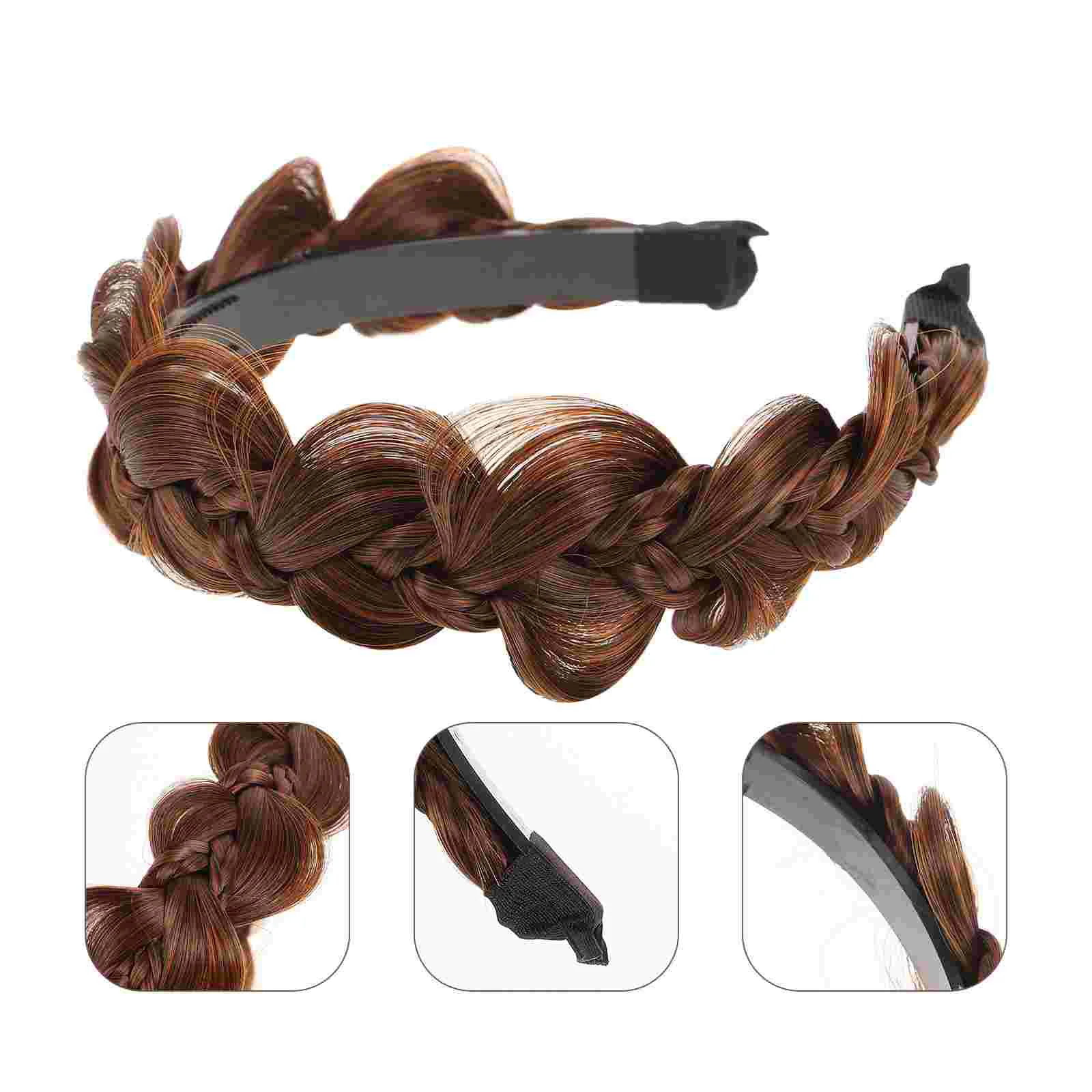 Herringbone Headband Braided Hair Hoops Coils Women Accessory Headbands for Plaited Nonslip Accessories