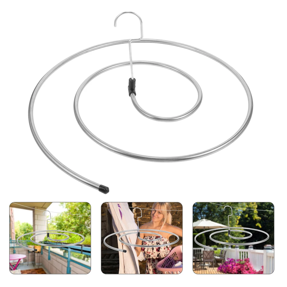

2pcs Stainless Steel Spiral Drying Rack For Bed Sheet Quilt Blanket Heavy Duty Clothes Hanger Space Saving Laundry Rack