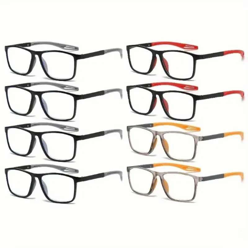 New Fashion TR90 Reading Glasses for Men Ultralight Sports Presbyopia Eyeglasses Anti Blue Light Eyewear +100 ~+400