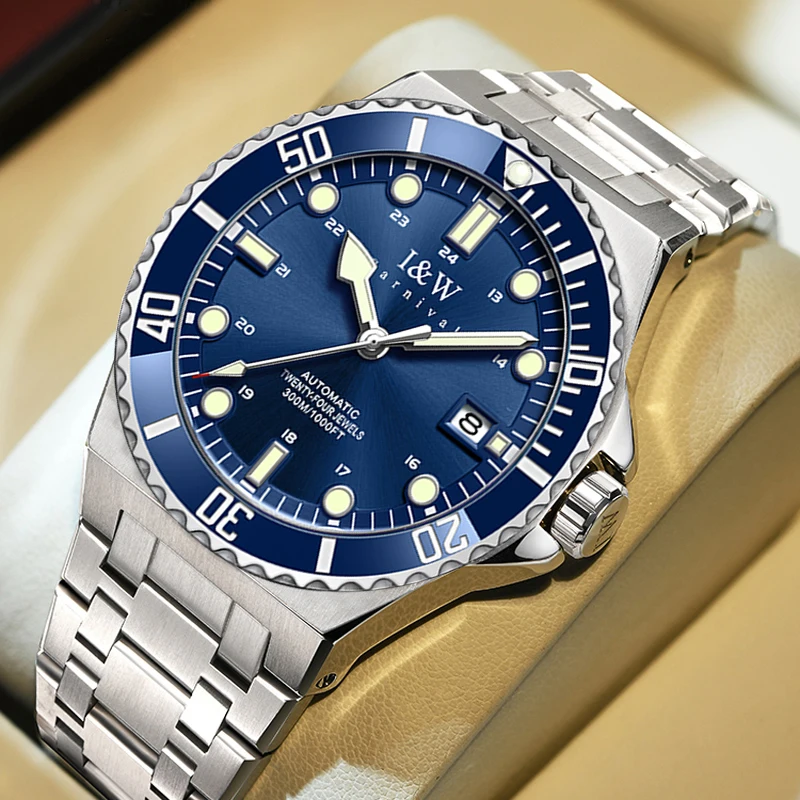Carnival Brand IW High-End Series Diving 300M Sports Mechanical Watch Men Luminous Luxury  Imported Movement Automatic Watch Men