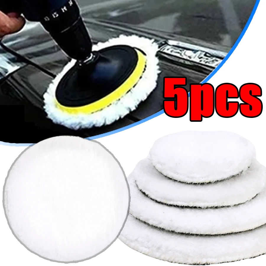 3 4 5 6 7 inch Wool Polishing Disc Car Waxing Polishing Buffing Car Paint Care Polisher Pads Auto Washing Accessories