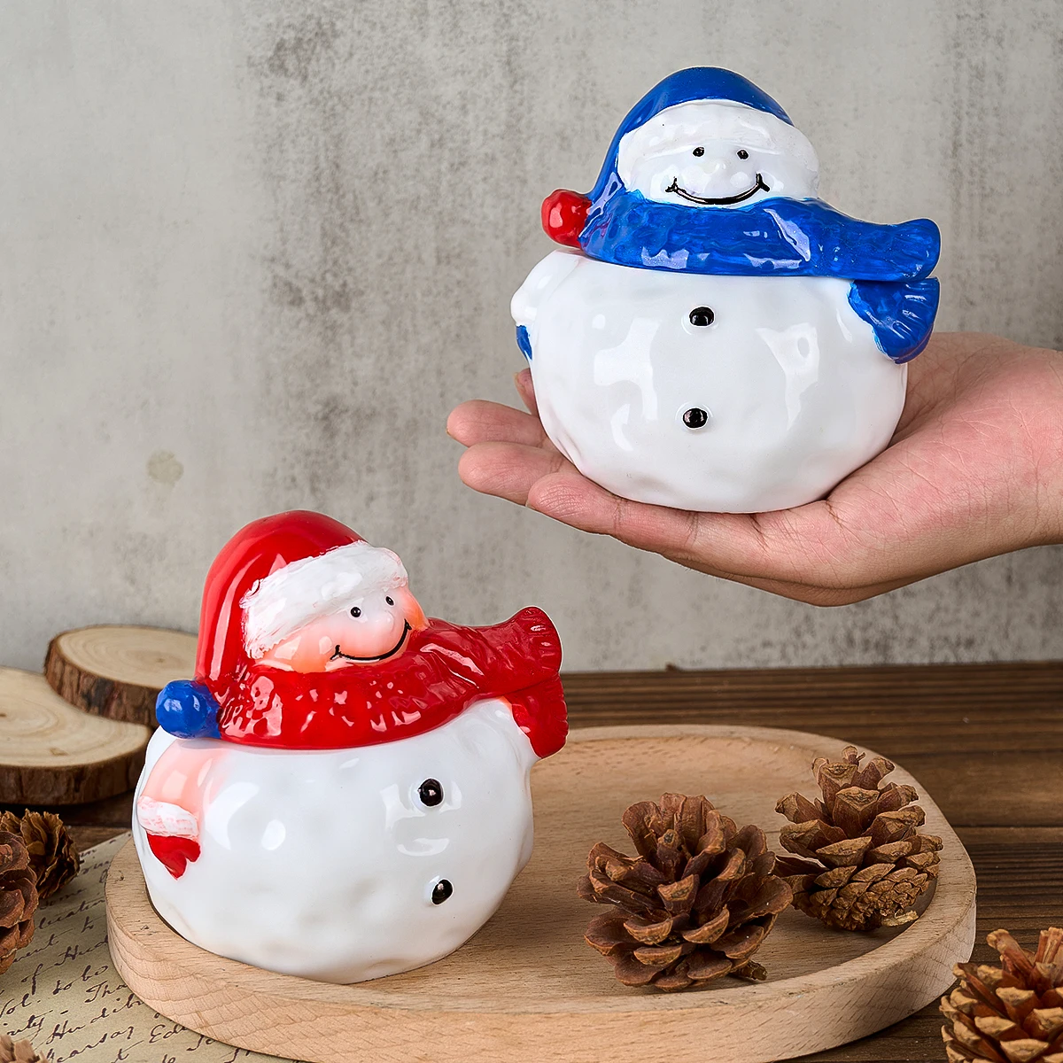 Christma Snowman Jar Silicone Mold with Lid DIY Scented Candle Cup Plaster Resin Molds 3D Storage Box Ornaments Craft Gift Tools