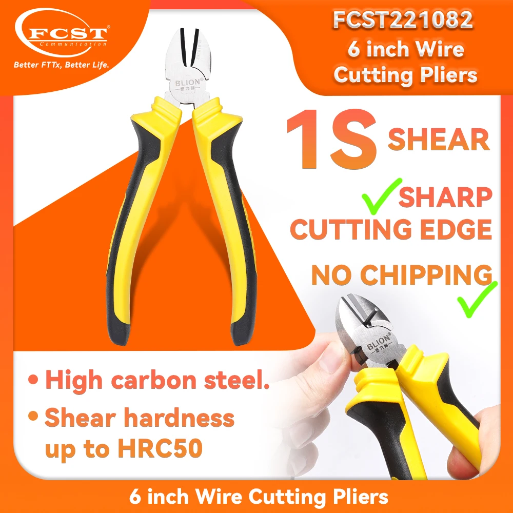 

FCST 1S Shear Wire Cutting Pliers Carbon Steel Wire Cable Cutter Copper HRC50 Wire Iron Wire Nipper Hand Tools