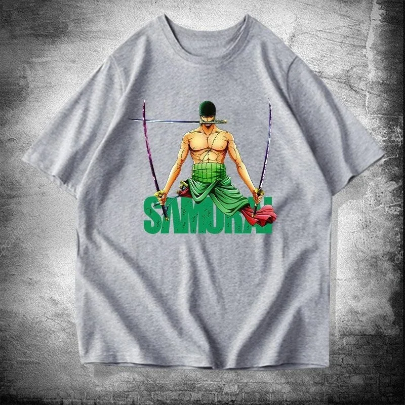 ONE PIECE Zoro 2025 Nuovo Anime giapponese Cotone a maniche corte T-shirt Estate Spalla allentata Mezza manica Top Abbigliamento genitore-figlio