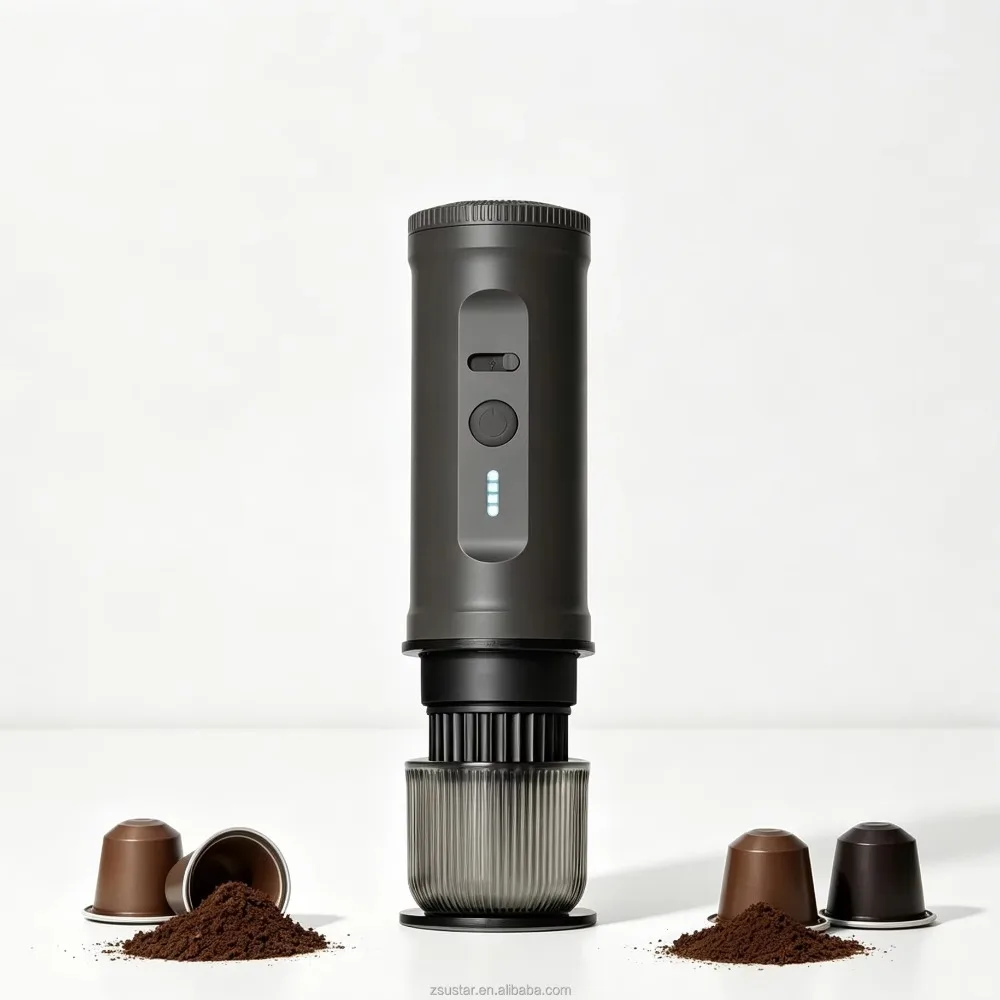 Premium Self-Heating Portable  Coffee Maker | 14g Capacity Stainless Steel Interior | 20Bar Electric Espresso Machine