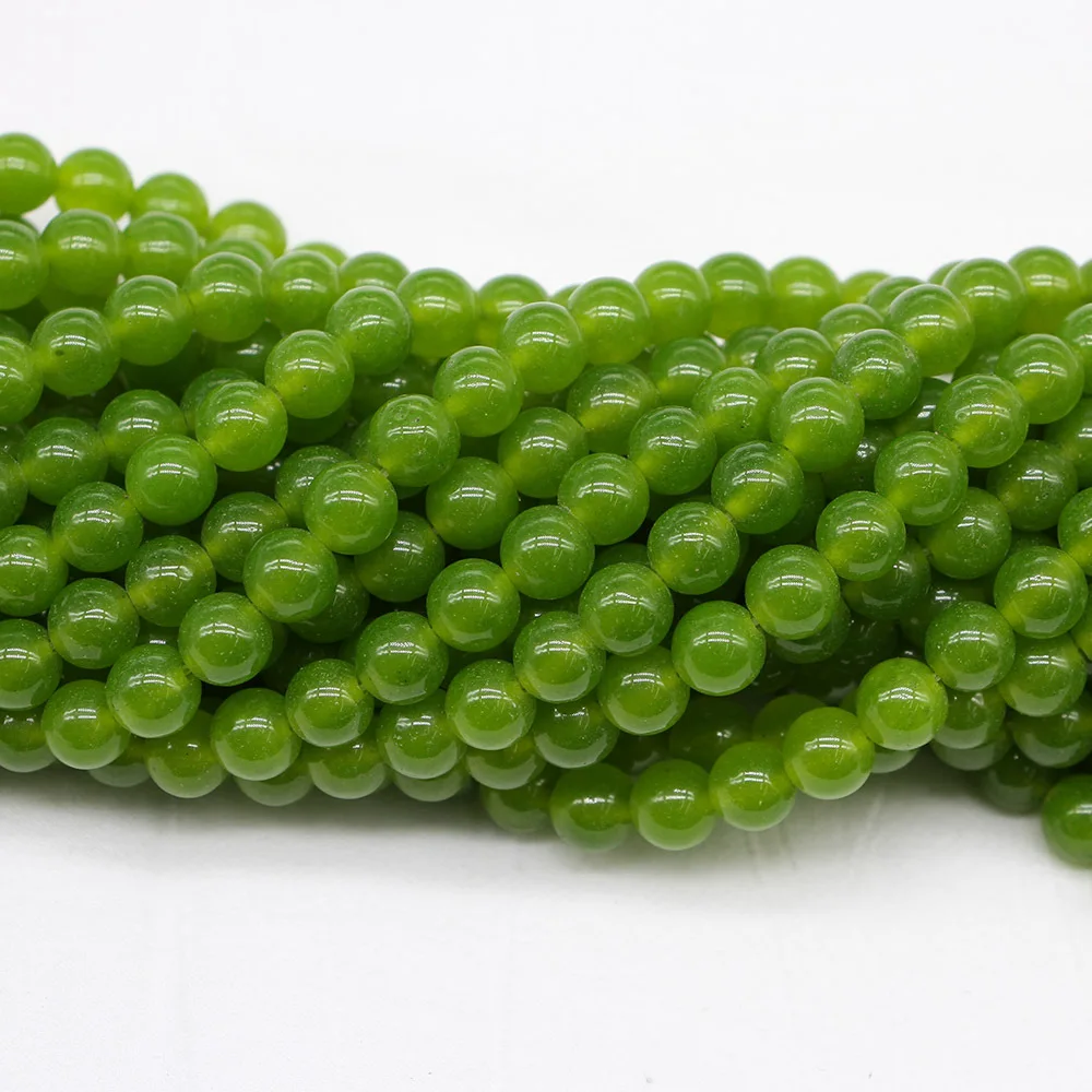 Hot Selling Multi Specification Natural Stone Jewelry DIY bracelet, Jadeite Agate Green Loose Beads semi-finished Bead Wholesale