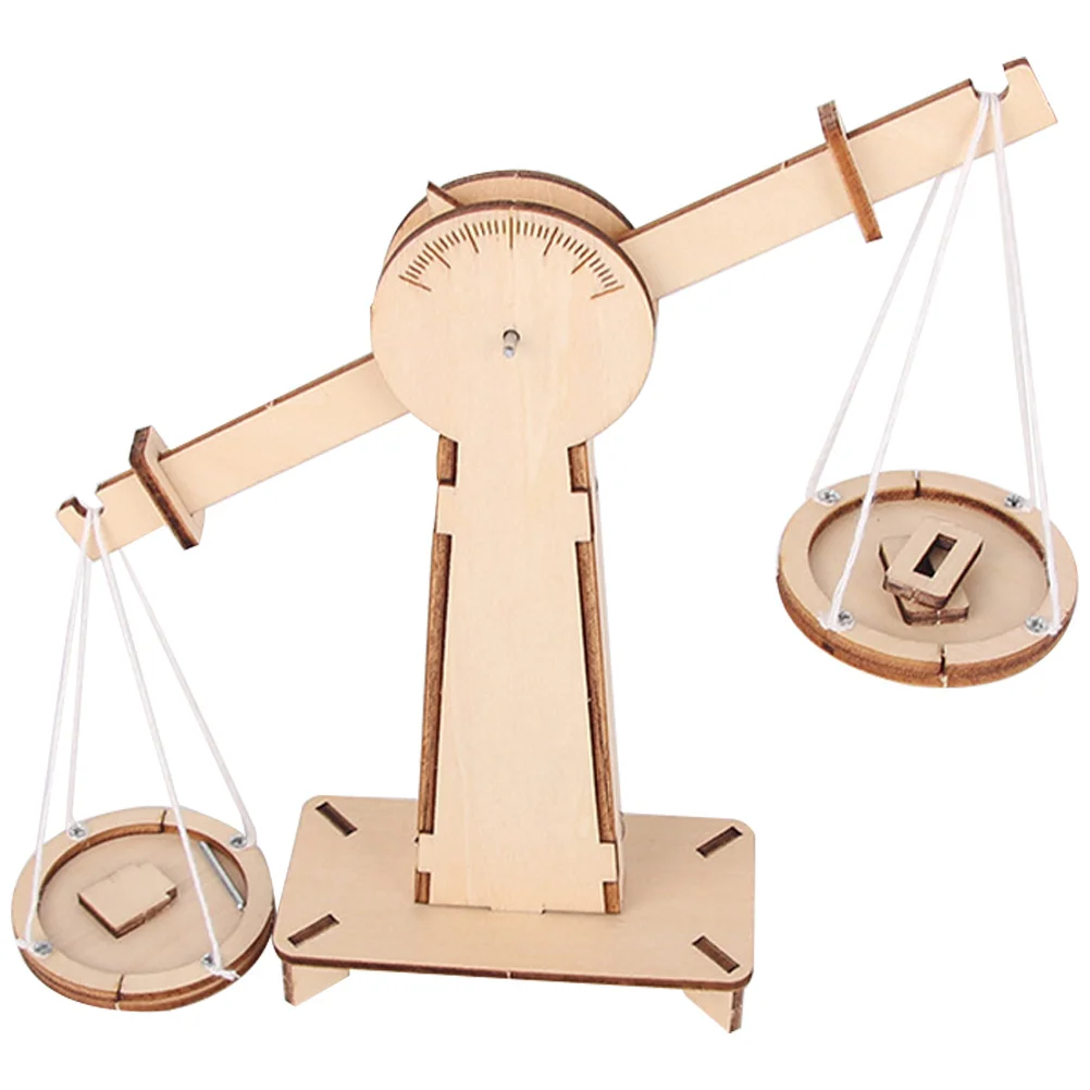 DIY Wood Balance Scale Assembly Educational Science Project Creative Kids Craft Handmade Plaything Toy Balance Scale