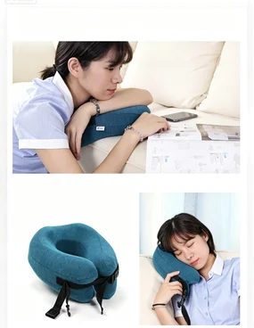 Soft Washable Cover Portable Comfortable neck Pillow for Flight Car Office Sleeping